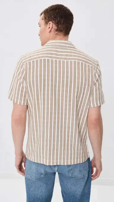 RAILS Fielder Shirt Khaki White tripe | Thumbnail 3 RAILS Fielder Shirt Khaki White tripe | Thumbnail 3