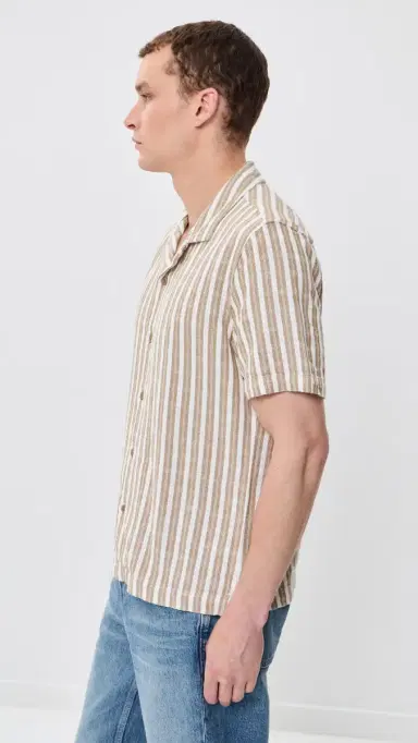 RAILS Fielder Shirt Khaki White tripe | Thumbnail 4 RAILS Fielder Shirt Khaki White tripe | Thumbnail 4