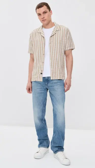 RAILS Fielder Shirt Khaki White tripe | Thumbnail 5 RAILS Fielder Shirt Khaki White tripe | Thumbnail 5