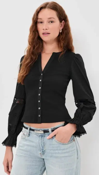 Cinq à Sept Ginny Top Black/Black | Thumbnail 2 Cinq à Sept Ginny Top Black/Black | Thumbnail 2