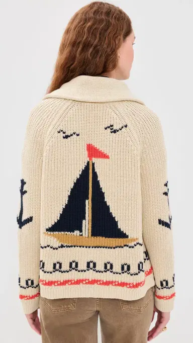 The Great. THE GREAT. The Sailboat Lodge Cardigan Cream 2 | Thumbnail 3 The Great. THE GREAT. The Sailboat Lodge Cardigan Cream 2 | Thumbnail 3