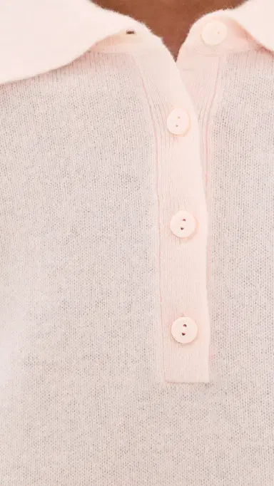 Joe's Jeans Cashmere Short Sleeve Polo Sweater Powder Pink | Thumbnail 6 Joe's Jeans Cashmere Short Sleeve Polo Sweater Powder Pink | Thumbnail 6