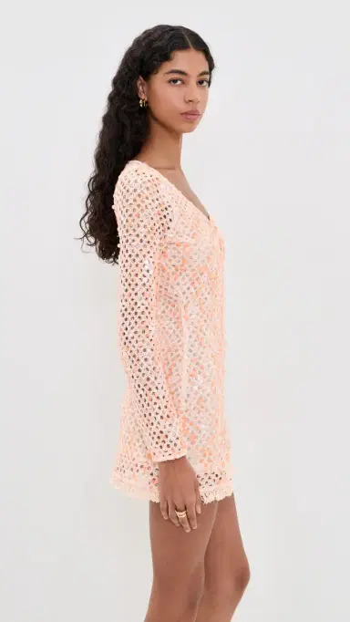En Saison Gigi Mini Dress Peach M | Thumbnail 4 En Saison Gigi Mini Dress Peach M | Thumbnail 4