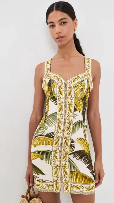 Farm Rio Trancoso and Linen Mini Dress Trancoso and | Thumbnail 2 Farm Rio Trancoso and Linen Mini Dress Trancoso and | Thumbnail 2