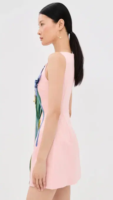 Leo Lin Ali Embroidered Mini Dress Bouquet Print in Pastel Pink | Thumbnail 4 Leo Lin Ali Embroidered Mini Dress Bouquet Print in Pastel Pink | Thumbnail 4