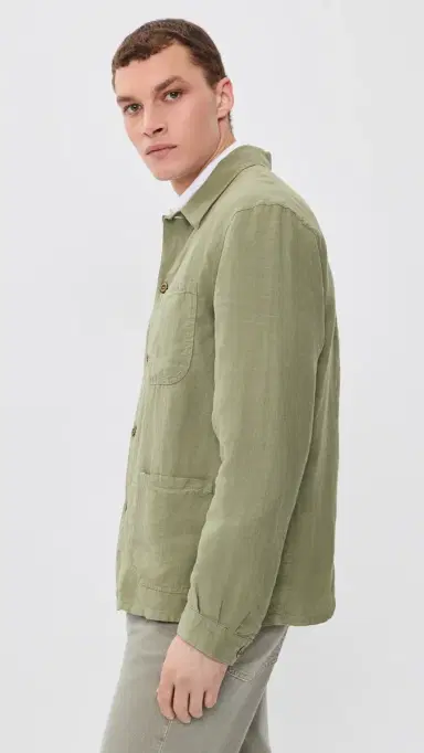 Polo Ralph Lauren Original Label Linen Chore Jacket Sage Green | Thumbnail 4 Polo Ralph Lauren Original Label Linen Chore Jacket Sage Green | Thumbnail 4