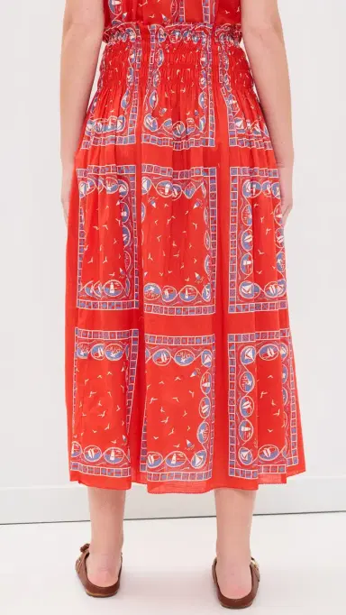 THE GREAT. The Canary Skirt Red Sailboat Bandana | Thumbnail 3 THE GREAT. The Canary Skirt Red Sailboat Bandana | Thumbnail 3