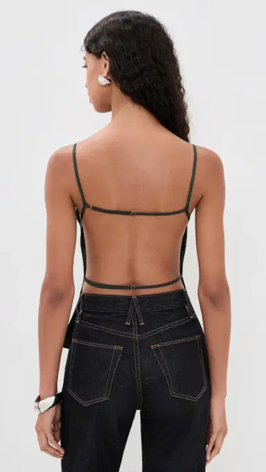 LIONESS Camille Backless Top Dark Olive | Thumbnail 3 LIONESS Camille Backless Top Dark Olive | Thumbnail 3