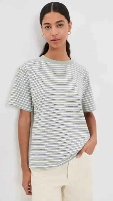 Good American The Oversized Tee Clean tripe Mosswel | Thumbnail 2 Good American The Oversized Tee Clean tripe Mosswel | Thumbnail 2