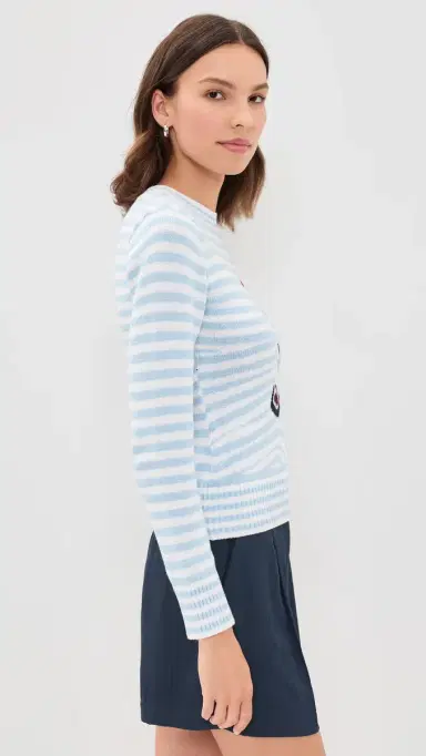 Rowing Blazers Cotton Sailboat Striped Sweater ight Blue White Stripe | Thumbnail 4 Rowing Blazers Cotton Sailboat Striped Sweater ight Blue White Stripe | Thumbnail 4