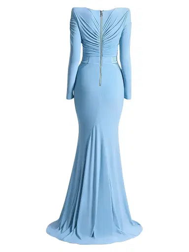 Zhivago Women's The Bloom Gathered Jersey Gown - Dusty Blue - Size 2 | Thumbnail 2 Zhivago Women's The Bloom Gathered Jersey Gown - Dusty Blue - Size 2 | Thumbnail 2