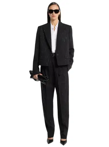 Michael Kors Collection Spencer Pinstriped Sequin Stretch Wool Blazer | Thumbnail 1 Michael Kors Collection Spencer Pinstriped Sequin Stretch Wool Blazer | Thumbnail 1
