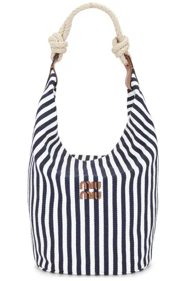 Miu Miu Cannette Righe Pelle Tote Bag | Thumbnail 1 Miu Miu Cannette Righe Pelle Tote Bag | Thumbnail 1