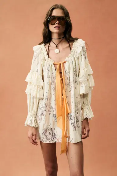 SIEDRES for FWRD Ruffle Lace Mini Dress | Thumbnail 2 SIEDRES for FWRD Ruffle Lace Mini Dress | Thumbnail 2