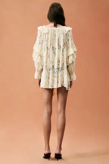SIEDRES for FWRD Ruffle Lace Mini Dress | Thumbnail 4 SIEDRES for FWRD Ruffle Lace Mini Dress | Thumbnail 4