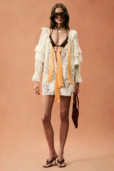 SIEDRES for FWRD Ruffle Lace Mini Dress | Thumbnail 1 SIEDRES for FWRD Ruffle Lace Mini Dress | Thumbnail 1