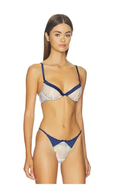 Fleur du Mal Delara Embroidered Demi Bra | Thumbnail 2 Fleur du Mal Delara Embroidered Demi Bra | Thumbnail 2