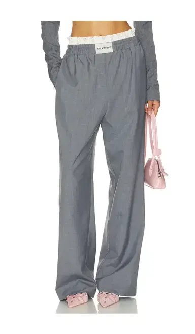 Milkwhite Double Waistband Floral Pant | Thumbnail 1 Milkwhite Double Waistband Floral Pant | Thumbnail 1