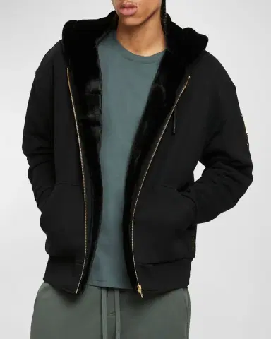Moose Knuckles Men's Linden Bunny Icon Zip Hoodie | Thumbnail 4 Moose Knuckles Men's Linden Bunny Icon Zip Hoodie | Thumbnail 4