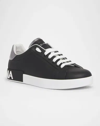 Dolce & Gabbana Men's Calfskin Portofino Low-Top Sneakers | Thumbnail 2 Dolce & Gabbana Men's Calfskin Portofino Low-Top Sneakers | Thumbnail 2