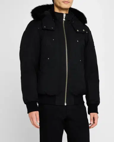 Moose Knuckles Men's Shearling Ballistic Bomber Jacket | Thumbnail 4 Moose Knuckles Men's Shearling Ballistic Bomber Jacket | Thumbnail 4