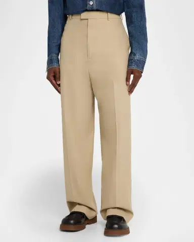 Bottega Veneta Men's Cotton Twill Straight-Leg Trousers | Thumbnail 3 Bottega Veneta Men's Cotton Twill Straight-Leg Trousers | Thumbnail 3
