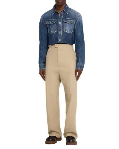 Bottega Veneta Men's Cotton Twill Straight-Leg Trousers | Thumbnail 1 Bottega Veneta Men's Cotton Twill Straight-Leg Trousers | Thumbnail 1