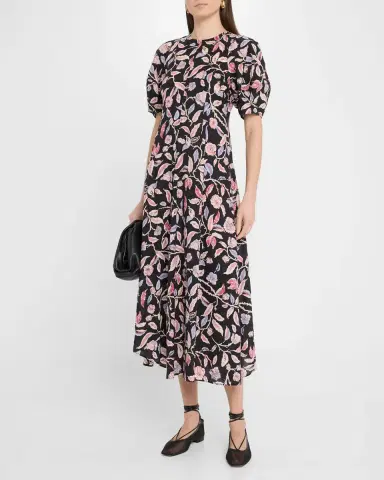 Apiece Apart Bettina Floral-Print Cotton Poplin Maxi Dress | Thumbnail 2 Apiece Apart Bettina Floral-Print Cotton Poplin Maxi Dress | Thumbnail 2