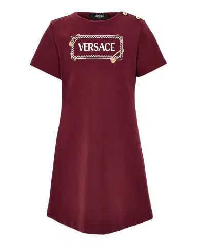 Versace Girl's Punto Vintage Logo-Print Dress, Size 6-14 | Thumbnail 1 Versace Girl's Punto Vintage Logo-Print Dress, Size 6-14 | Thumbnail 1