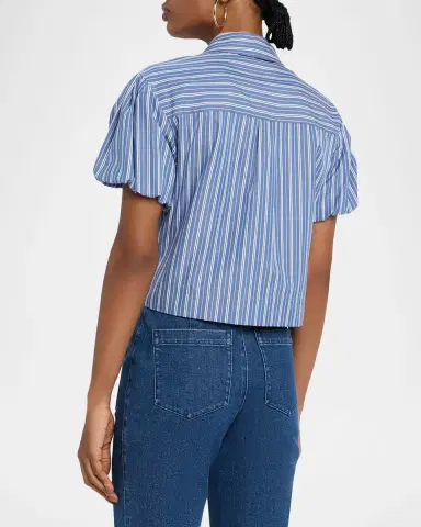 TANYA TAYLOR Elza Stripe Puff-Sleeve Shirt | Thumbnail 3 TANYA TAYLOR Elza Stripe Puff-Sleeve Shirt | Thumbnail 3