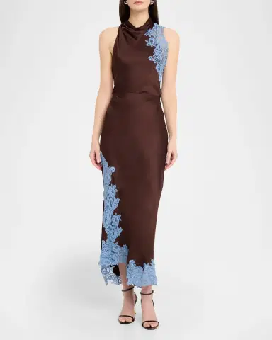 A.L.C. Olivia Crepe and Lace Midi Skirt | Thumbnail 2 A.L.C. Olivia Crepe and Lace Midi Skirt | Thumbnail 2