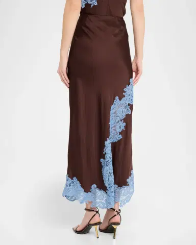 A.L.C. Olivia Crepe and Lace Midi Skirt | Thumbnail 3 A.L.C. Olivia Crepe and Lace Midi Skirt | Thumbnail 3