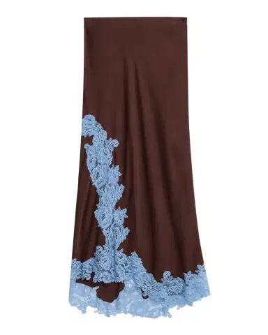 A.L.C. Olivia Crepe and Lace Midi Skirt | Thumbnail 1 A.L.C. Olivia Crepe and Lace Midi Skirt | Thumbnail 1