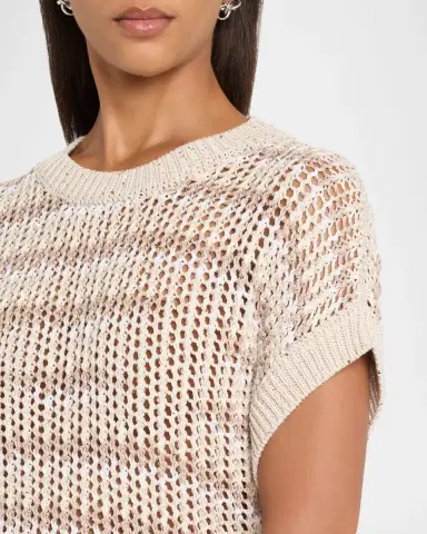 Peserico Tricot Open-Knit Striped Linen Sweater | Thumbnail 5 Peserico Tricot Open-Knit Striped Linen Sweater | Thumbnail 5