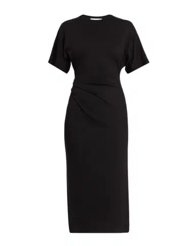 Vince Short-Sleeve Ruched Jersey Midi Dress | Thumbnail 1 Vince Short-Sleeve Ruched Jersey Midi Dress | Thumbnail 1