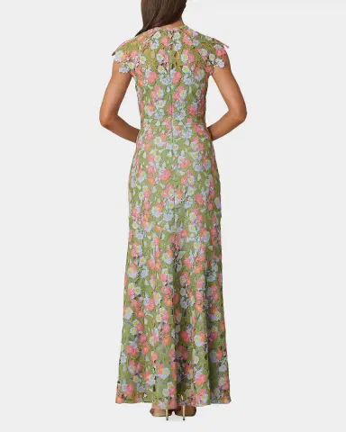 Shoshanna Raven Cap-Sleeve Floral Lace Gown | Thumbnail 3 Shoshanna Raven Cap-Sleeve Floral Lace Gown | Thumbnail 3
