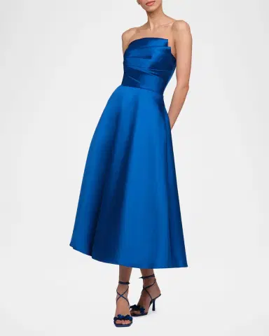 Theia Salem Pleated Strapless Cocktail Dress | Thumbnail 4 Theia Salem Pleated Strapless Cocktail Dress | Thumbnail 4