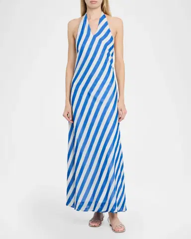 Solid & Striped The Brisa Striped Halter Maxi Dress | Thumbnail 2 Solid & Striped The Brisa Striped Halter Maxi Dress | Thumbnail 2