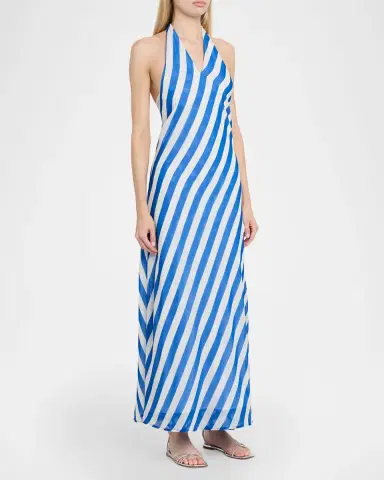 Solid & Striped The Brisa Striped Halter Maxi Dress | Thumbnail 4 Solid & Striped The Brisa Striped Halter Maxi Dress | Thumbnail 4