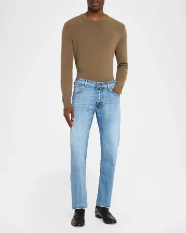 Jacob Cohen Men's Slim Stretch Faded Light-Wash Denim Jeans | Thumbnail 2 Jacob Cohen Men's Slim Stretch Faded Light-Wash Denim Jeans | Thumbnail 2