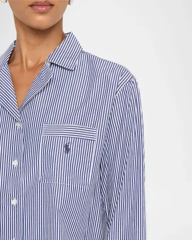 Polo Ralph Lauren Long-Sleeve Striped Cotton Poplin Pajama Set | Thumbnail 5 Polo Ralph Lauren Long-Sleeve Striped Cotton Poplin Pajama Set | Thumbnail 5