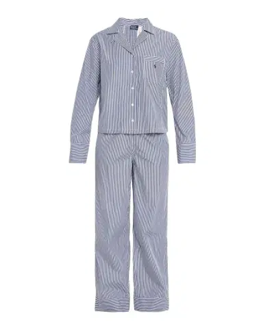 Polo Ralph Lauren Long-Sleeve Striped Cotton Poplin Pajama Set | Thumbnail 1 Polo Ralph Lauren Long-Sleeve Striped Cotton Poplin Pajama Set | Thumbnail 1