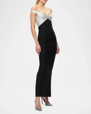 Hervé Léger The Metallic Bandage Maxi Dress | Thumbnail 4 Hervé Léger The Metallic Bandage Maxi Dress | Thumbnail 4