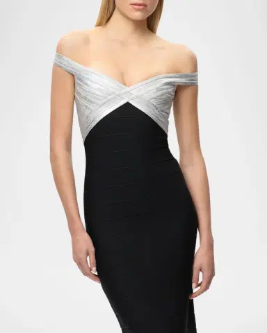 Hervé Léger The Metallic Bandage Maxi Dress | Thumbnail 5 Hervé Léger The Metallic Bandage Maxi Dress | Thumbnail 5