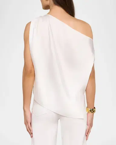 L'AGENCE Driselle Buckle-Embellished Satin Scarf Top | Thumbnail 3 L'AGENCE Driselle Buckle-Embellished Satin Scarf Top | Thumbnail 3