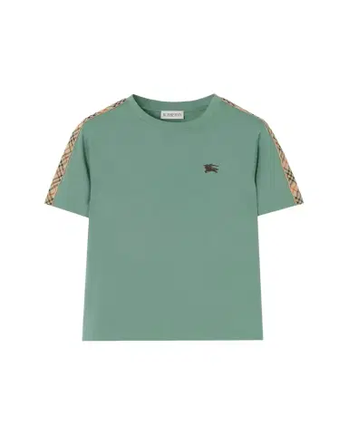 Burberry Boy's Check-Trim Cotton T-Shirt, Size 4-14 | Thumbnail 1 Burberry Boy's Check-Trim Cotton T-Shirt, Size 4-14 | Thumbnail 1