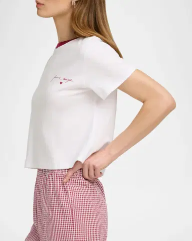 Favorite Daughter The Cropped Signature Chest Logo Tee | Thumbnail 4 Favorite Daughter The Cropped Signature Chest Logo Tee | Thumbnail 4
