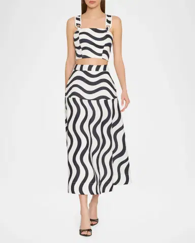 Milly Lenox Wavy Striped Crop Top | Thumbnail 2 Milly Lenox Wavy Striped Crop Top | Thumbnail 2