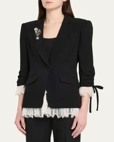 Cinq à Sept Roxie Blazer w/ Lace | Thumbnail 4 Cinq à Sept Roxie Blazer w/ Lace | Thumbnail 4