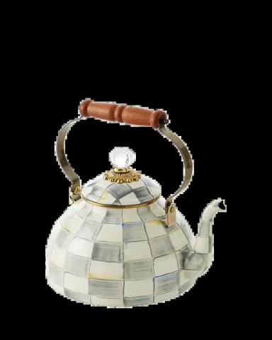 MacKenzie-Childs Sterling Check Tea Kettle, 3qt. | Thumbnail 2 MacKenzie-Childs Sterling Check Tea Kettle, 3qt. | Thumbnail 2